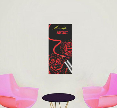 Global Graphics Studio 41 cm Global graphics Make up artist with rose(Decorative wall cosmetic sticker ) Self Adhesive Sticker(Pack of 1)