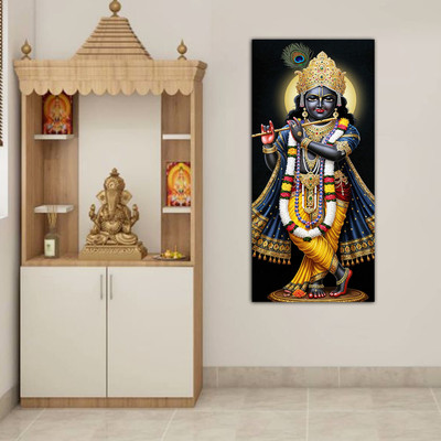 WallDaddy 100 cm Wallpaper For Walls Lord Krishna Wall Stickers For Bedroom Wall Posters Big Size Self Adhesive Sticker(Pack of 1)