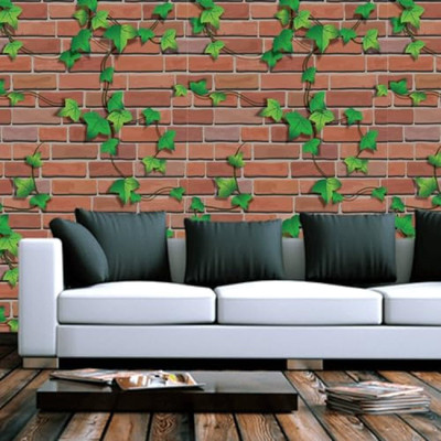 Flipkart SmartBuy 200 cm Brick and green well Stone Wallpaper Self Adhesive Sticker(Pack of 1)