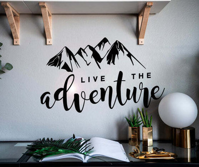 SnappyVinyl 55 cm Phrase Live The Adventure Self Adhesive Sticker(Pack of 1)