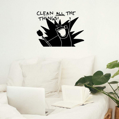SnappyVinyl 29 cm Clean All The Things Internet Meme Self Adhesive Sticker(Pack of 1)