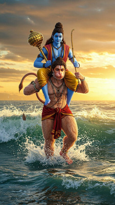 swaroopa 16.5 inch shri ram raghav A3 size non tearable sticker Self Adhesive Sticker(Pack of 1)