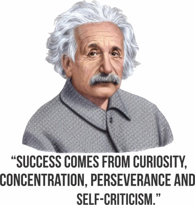 sr enterprises 57 cm success quotes byAlbert einstein(60x57) Self Adhesive Sticker(Pack of 1)