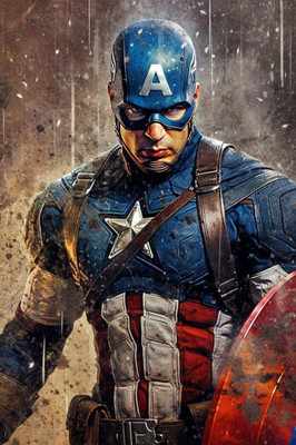 swaroopa 16.5 inch Captain America Sticker Self Adhesive Sticker(Pack of 1)