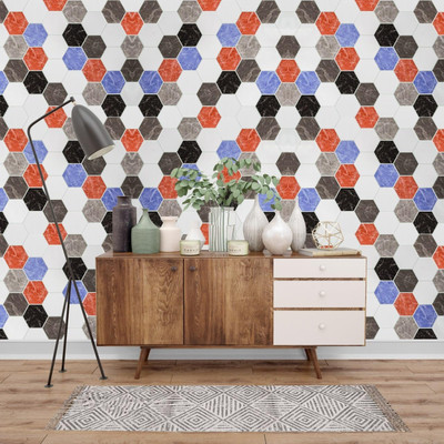 DOM EXPORT Vinyl, Paper Abstract Multicolor Wallpaper(L x W: 200 cm x 60 cm)