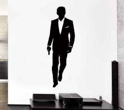 Xskin 20 cm James Bond Agent 007 CIA FBI Self Adhesive Sticker(Pack of 1)