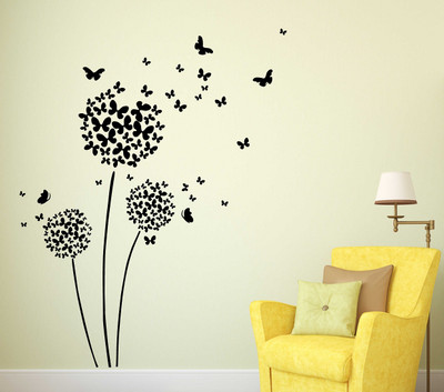 MIIKOR 135 cm Tree & Butterfly | Non-Reusable Stickers Self Adhesive Sticker(Pack of 1)