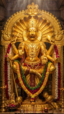 swaroopa 16.5 inch Narsimha ji sticker Self Adhesive Sticker(Pack of 1)