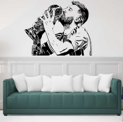 MEHMETDECOR 60 cm Lionel Messi Wall Stickers & Murals Size - 60x48cm Self Adhesive Sticker(Pack of 1)