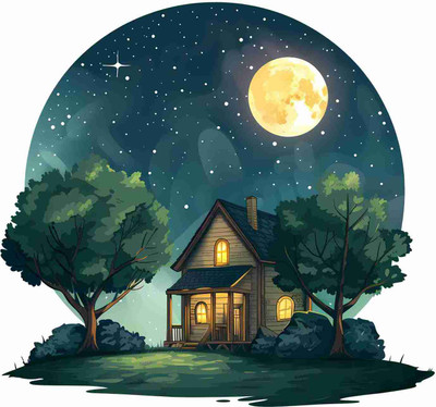 SkyOlla 60 cm Tree House Wall Sticker – Self Adhesive Vinyl Décor for Kids’ Room Self Adhesive Sticker(Pack of 1)