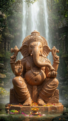 swaroopa 16.5 inch Shri Ganesh A3 size non tearable sticker Self Adhesive Sticker(Pack of 1)