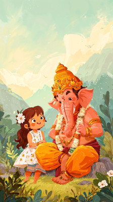 swaroopa 16.5 inch Shri Ganesha sticker Self Adhesive Sticker(Pack of 1)