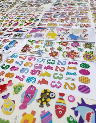 Eclet 2 inch Cartoon Puffy 3D PVC Cute Mix Stickers Funny for Kids On Gifts (20 Sheet) Removable Sticker(Pack of 1)