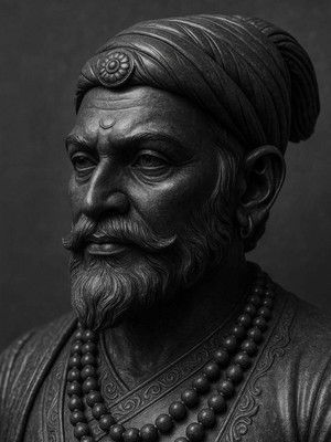 swaroopa 16.5 inch Chhatrapati Shivaji Maharaj Sticker Self Adhesive Sticker(Pack of 1)
