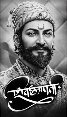 swaroopa 16.5 inch Chatrapati Shivaji Maharaj Sticker Self Adhesive Sticker(Pack of 1)