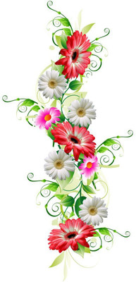 STICKER STUDIO 58 cm Floral Design Removable Sticker(Pack of 1)