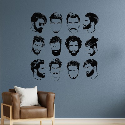 stylishdecor 60 cm Men salon wall sticker Barbershop wall sticker Hair salon wall sticker_134 Self Adhesive Sticker(Pack of 1)