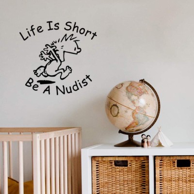 Xskin 29 cm Life Short Be Nudist Naked Funny Self Adhesive Sticker(Pack of 1)