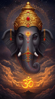 swaroopa 16.5 inch Shri Ganesh A3 size non tearable sticker Self Adhesive Sticker(Pack of 1)