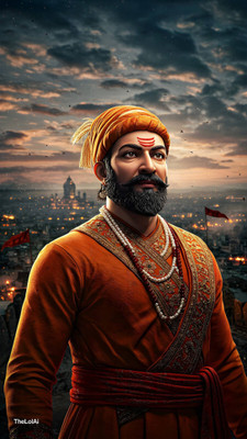swaroopa 16.5 inch Chatrapati Shivaji Maharaj Sticker Self Adhesive Sticker(Pack of 1)