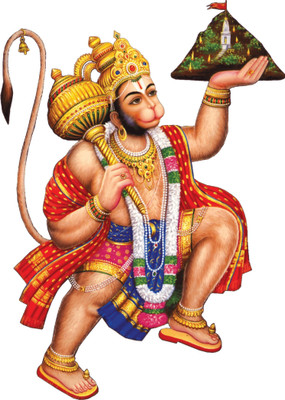 The Decor house 48 cm Anjaneyar Hanuman Ji Self Adhesive Sticker(Pack of 1)
