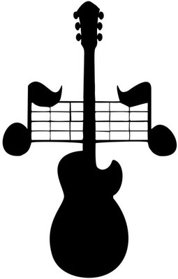 Vijaya enterprises 61 cm Song Sign With Guitar wall sticker self adhesive for Home size (38x61 cm ) Self Adhesive Sticker(Pack of 1)