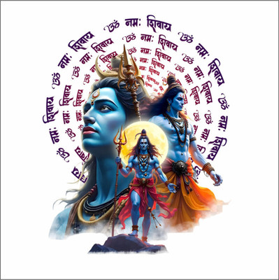 SAWARIYA CRETION 70 cm decorative abstract the god of mahadev wall sticker for home décor Self Adhesive Sticker(Pack of 1)
