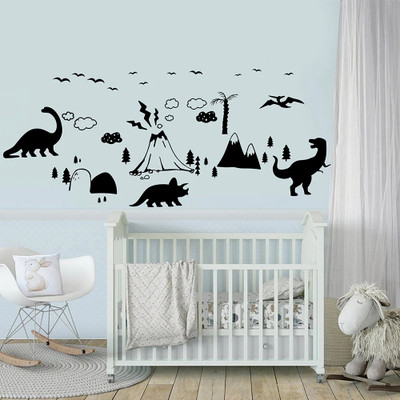 SnappyVinyl 100 cm Dinosaur World Self Adhesive Sticker(Pack of 1)