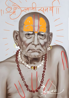 Dumdic 30 cm Om Swami Samartha A4 Strong Self Adhesive Sticker(Pack of 1)