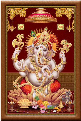 ZEN TREK 45 cm Shree Ganesha Ji Sparkle Lamination Sticker Self Adhesive Sticker(Pack of 1)