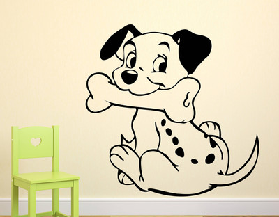DECORSCART 65 cm Dog | Non -Reusable Sticker Self Adhesive Sticker(Pack of 1)