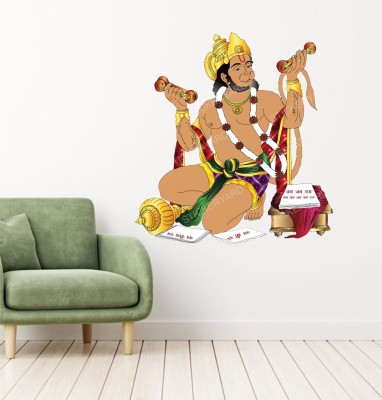 StickerYard 40 cm Lord Hanuman Ji Wall Stickers Self Adhesive Sticker(Pack of 1)