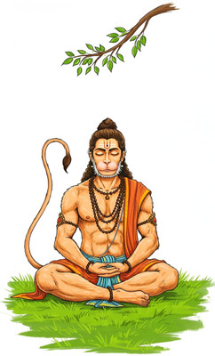 swaroopa 16.5 inch Hanuman ji sticker Self Adhesive Sticker(Pack of 1)