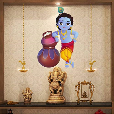 MY WALLORA 61 cm Wall Stickers 'Bal Krishna' Wall Decal Sticker Self Adhesive Sticker(Pack of 1)