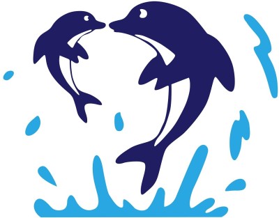 Remer 45 cm Cute Dolphin Baby Room wallsticker Self Adhesive Sticker(Pack of 1)