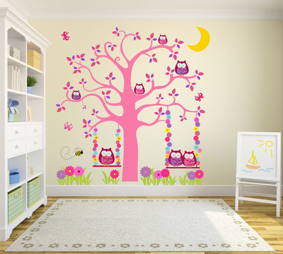 MIIKOR 80 cm Tree | Non-Reusable Stickers Self Adhesive Sticker(Pack of 1)