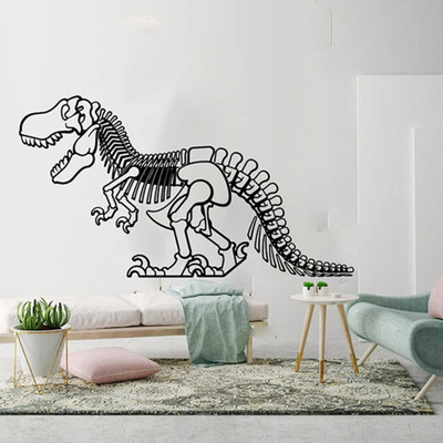 SnappyVinyl 85 cm Geometric Dinosaur Skull Self Adhesive Sticker(Pack of 1)