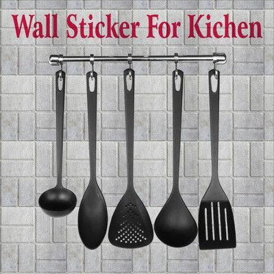 Vijaya enterprises 30.48 cm Kitchan tools wall sticker size (12x12 inch ) Self Adhesive Sticker(Pack of 1)