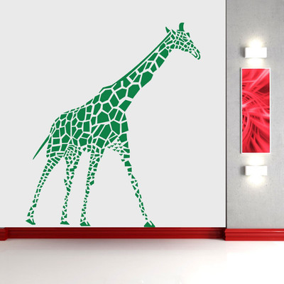 walkart 2.54 cm greenish giraffe in your living room Removable Sticker(Pack of 1)