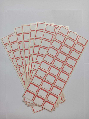 SEHGAL STORE 1 inch 25mm x 15mm Blank Stickers with Bold Red Border for General Use Self Adhesive Sticker(Pack of 100)