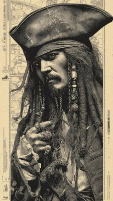 swaroopa 16.5 inch Pirates of the Carribean Jack Sparrow Sticker Self Adhesive Sticker(Pack of 1)