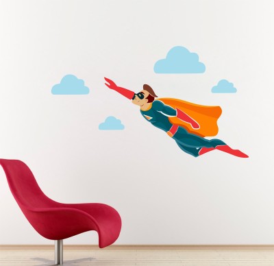 Lokeshshaky 65 cm super man new wall sticer Self Adhesive Sticker(Pack of 1)