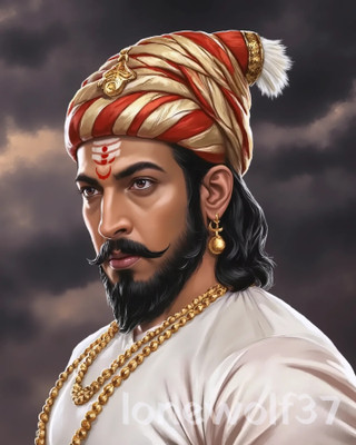 swaroopa 16.5 inch Chhatrapati Shivaji Maharaj Sticker Self Adhesive Sticker(Pack of 1)