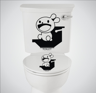 Epithet Studio 38 cm Funny Toilet Seat Sticker ( Size :- 38 X 33 cm )GDDS17 NEW Self Adhesive Sticker(Pack of 1)