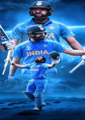 Dumdic 30 cm Rohit Sharma Emotions A4 Strong Self Adhesive Sticker(Pack of 1)