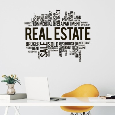 Xskin 27 cm Real Estate Agency Wall Sticker PVC Vinyl Self Adhesive Sticker(Pack of 1)