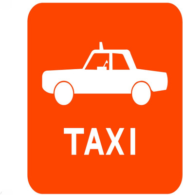 Printlive 10 cm Taxi Sticker High-Visibility Sign Self Adhesive Sticker(Pack of 1)