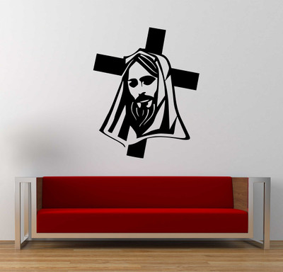 fuzzy 50 cm Jesus Self Adhesive Sticker(Pack of 1)