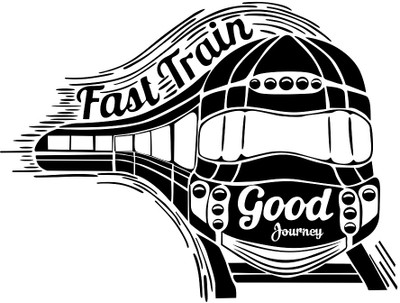 Remer 45 cm Fast train go journey wallsticker Self Adhesive Sticker(Pack of 1)