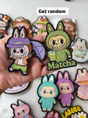 Kawaii 2.5 inch Labubu fridge magnets get random three Magnetic Sticker(Pack of 3)